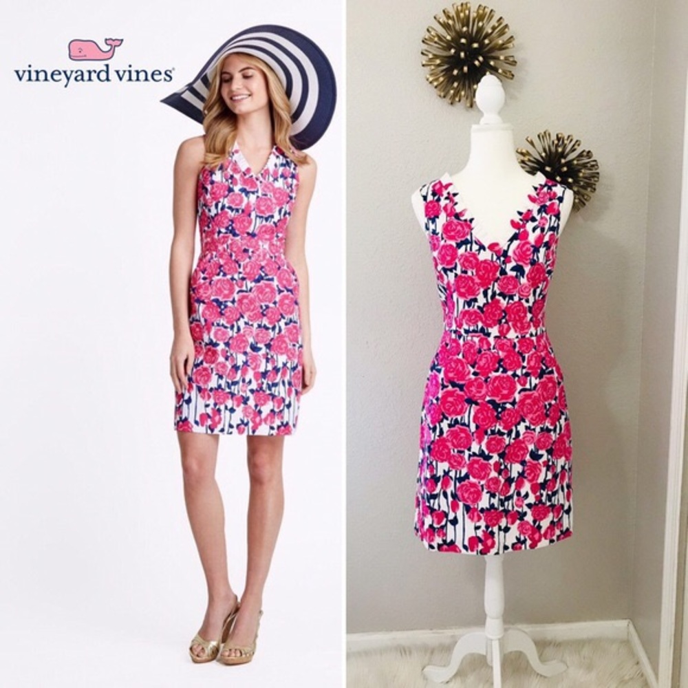 Vineyard Vines Pink Flowered Dress